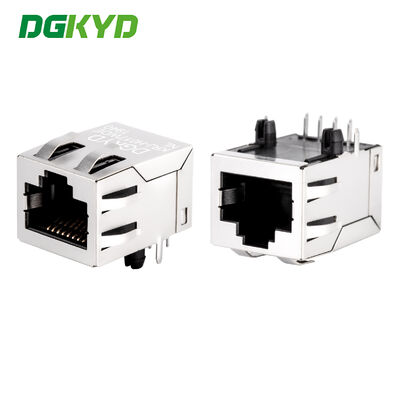Shielded Single Port RJ45 PCB Connector with Transformer for Megabit Ethernet