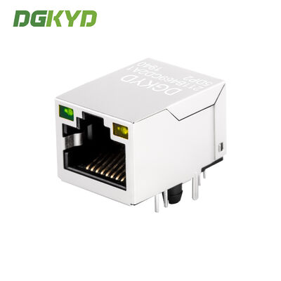 RJ45 Shielded Connector with 100Mbps POE Integrated Ethernet Filter and 6U Gold Plating