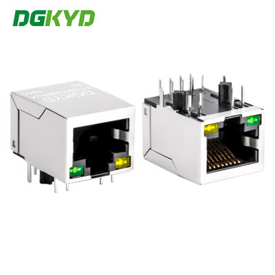 RJ45 Ethernet Connector with Metal Shield 8p8c Magnetic Modular Jack for CAT5&6 Ethernet