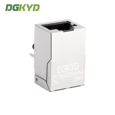100Mbps RJ45 Shielded Connector with 6U Gold Plating and Integrated Transformer