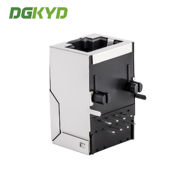 100Mbps RJ45 Shielded Connector with 6U Gold Plating and Integrated Transformer