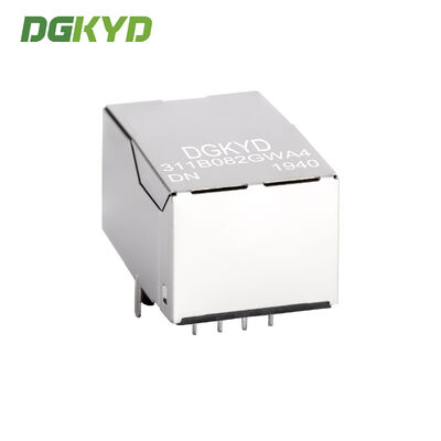 100Mbps RJ45 Shielded Connector with 6U Gold Plating and Integrated Transformer
