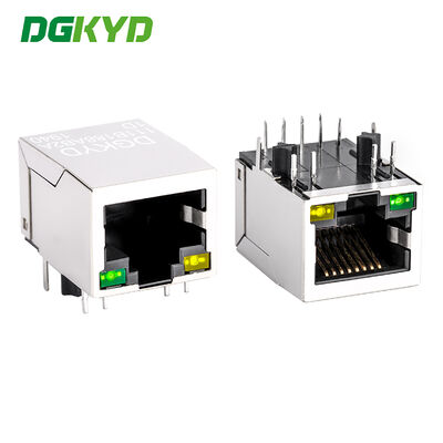 Industrial Grade RJ45 Ethernet Connector with 100Mbps Integrated Transformer and Gold Plating 6u