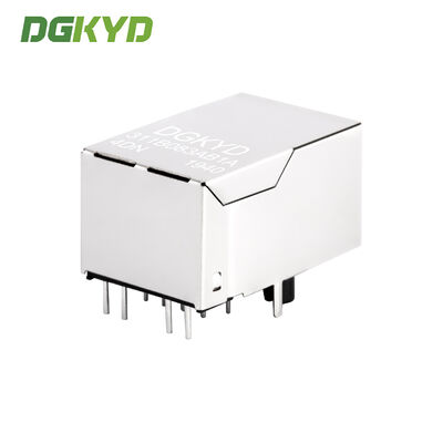 100Mbps Shielded RJ45 Ethernet Connector with Integrated Transformer and LED Indicators