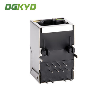 100Mbps Shielded RJ45 Ethernet Connector with Integrated Transformer and LED Indicators