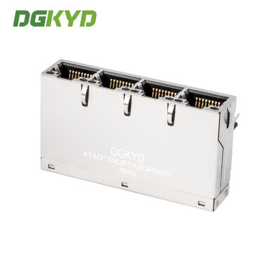 Multi Port RJ45 Connector with Integrated Magnetic 8p12c Poe Filter for PCB Communication
