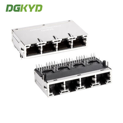 Multi Port RJ45 Connector with Integrated Magnetic 8p12c Poe Filter for PCB Communication