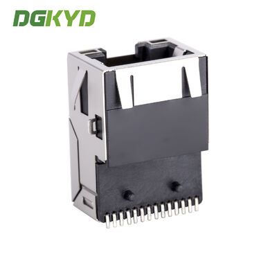 Cat6 Industrial Ethernet RJ45 Connector with Gold Plating 6U and SMD Mounting