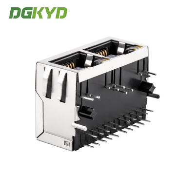 RJ45 Ethernet Connector Gigabit Integrated Transformer with LED and Metal Shield DGKYD112Q066DA2A1D