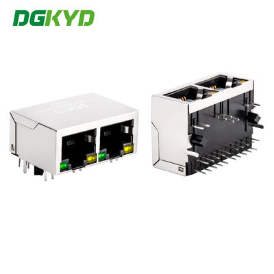 RJ45 Connector Modular Jack with 6u Gold Plating Filter and TAB-Down Port for Gigabit Ethernet