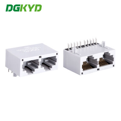 RJ45 Connector with Gigabit Integrated Transformer Gold Plating 6u Right Angle PCB Mount