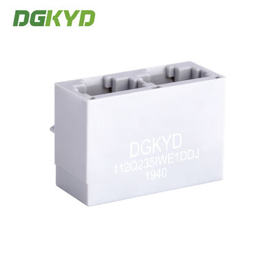 RJ45 Connector with Gigabit Integrated Transformer Gold Plating 6u Right Angle PCB Mount
