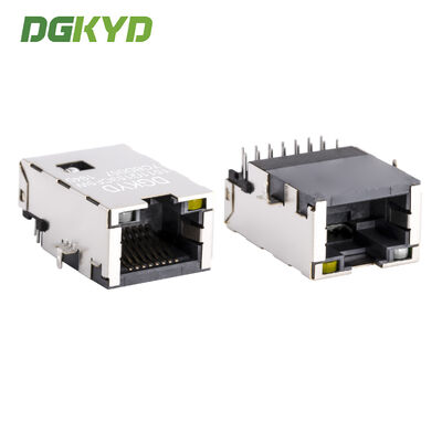 Very Low Profile RJ45 Connector with Gigabit Integrated Transformer and Gold Plating 6U