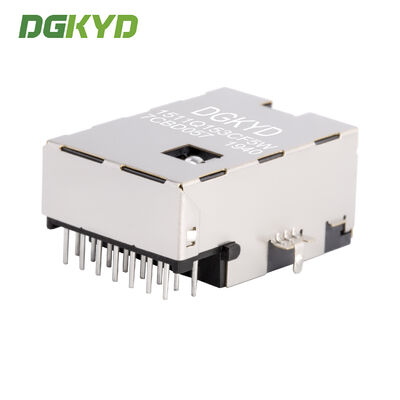 Very Low Profile RJ45 Connector with Gigabit Integrated Transformer and Gold Plating 6U