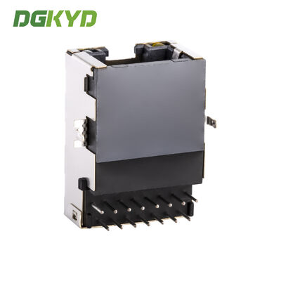 Very Low Profile RJ45 Connector with Gigabit Integrated Transformer and Gold Plating 6U