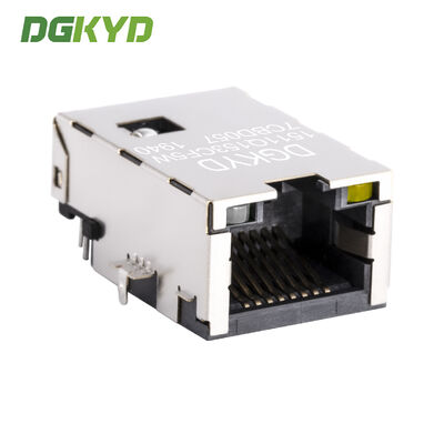 Very Low Profile RJ45 Connector with Gigabit Integrated Transformer and Gold Plating 6U