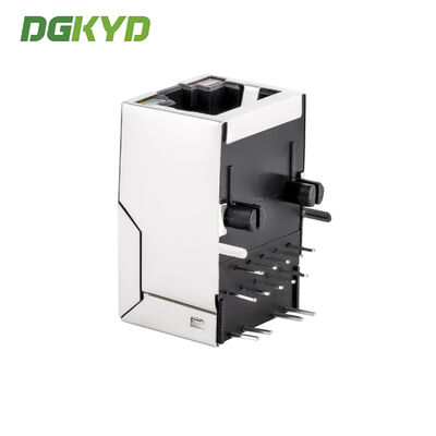 Gigabit Filter Right Angle 90 Degree RJ45 Connector with Light RJ45 Jack Female Network Socket