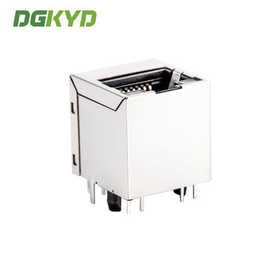 Vertical Gigabit Integrated Filter Single Port RJ45 Shielded Connector Ethernet RJ45 Connector for PCB Mount