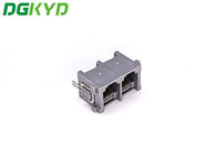180 Degree 1X2 6P6C RJ45 Connector With Metal Shield