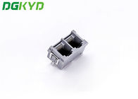 180 Degree 1X2 6P6C RJ45 Connector With Metal Shield