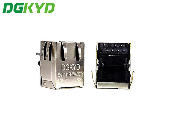 DGKYD59211118HWA3D7Y1027 10 Pins Single Port  TAB UP RJ45 Modular Connector With PA46 Housing