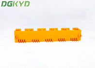 Orange Unshielded RJ45 Multi Port Connector 8 Ports 8 Pin For Ethernet Switch
