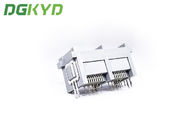 Multi Port Surface Mount Rj45 Connector Gray Unshielded 8 pin DIP PCB Mount