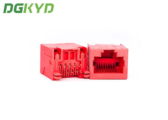 DGKYD52T1188IWH1DB1019 Red Unshielded RJ45 Single Port G/FU 8 Pin Rj45 Connector Port 180 °