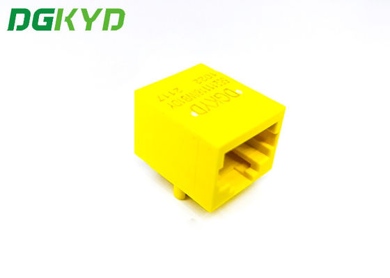 DGKYD56211118IWB1DY1022 Full Plastic PBT Yellow RJ45 Connector DIP PCB Mount Without Lamp RJ45 Without Transformer