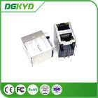 100 Base - T Stacked 2 Port Rj45 Jack Module With Magnetic Right Angle Ethernet Filter Installed