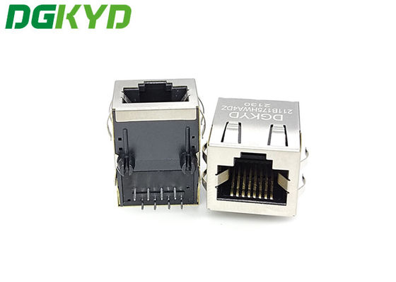 10/100 Base-T Single Port Up 8P8C 90 Degree Shielded RJ45 Ethernet Connector