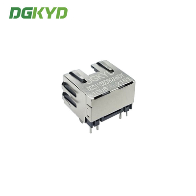 DGKYD60S1188DB2A6DY1008 Female RJ45 Single Port 1X1 8P8C Jacks With LED Metal Shielded