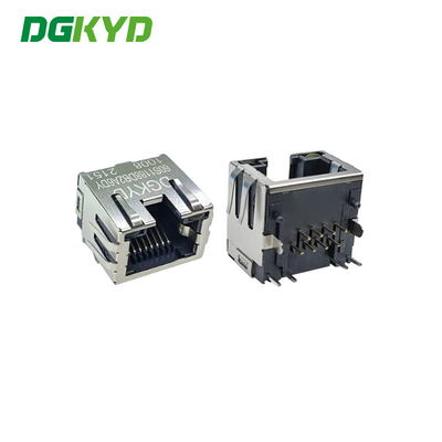 DGKYD60S1188DB2A6DY1008 Female RJ45 Single Port 1X1 8P8C Jacks With LED Metal Shielded