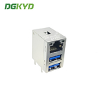 UL94V 0 USB3.0 2 Port RJ45 Network Socket Connector dual ethernet jack