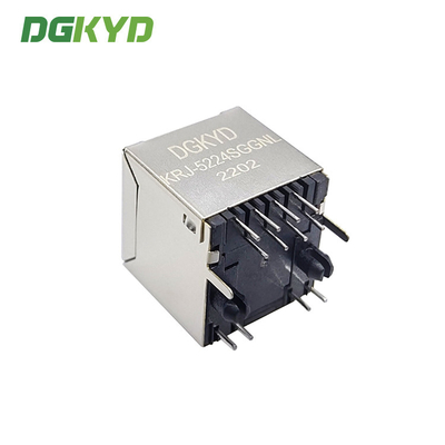 KRJ-5224SGGNL 180 Degree 8P8C Modular Connector RJ45 Single Port Without Transformer