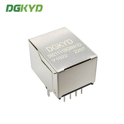 DGKYD59211118GWA1DY1022 Shielded Modular 8pin Female RJ45 Ethernet Connector Without LED