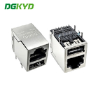 DIP Single USB G/FU RJ45 Network Socket With Dual Ethernet Jack