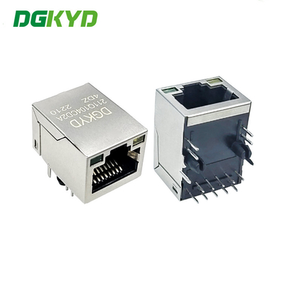 DGKYD211Q104CD2A4DZ Gigabit Single Port Cat6 Ethernet Connector LED 10P8C RJ45 Modular Jack Pcb Jack