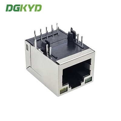 DGKYD211Q104CD2A4DZ Gigabit Single Port Cat6 Ethernet Connector LED 10P8C RJ45 Modular Jack Pcb Jack