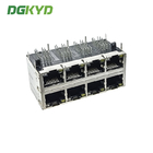 DGKYD24Q042DH14A4D068 Multi-Port Socket 10P8C Connector Gigabit 2X4 Modular Interface DGKYD With Light Strip Shield