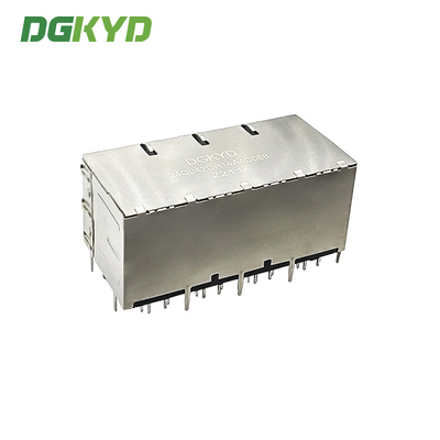 DGKYD24Q042DH14A4D068 Multi-Port Socket 10P8C Connector Gigabit 2X4 Modular Interface DGKYD With Light Strip Shield