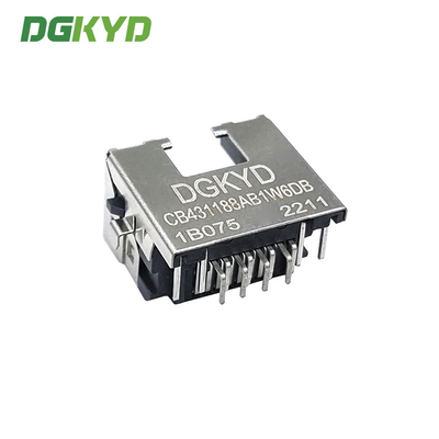 DGKYDCB431188AB7WA6DB1075 4.3 Sink Board Connector RJ45 Socket With Lamp Package Shield SMT