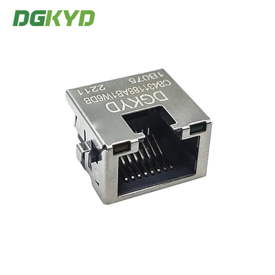 DGKYDCB431188AB7WA6DB1075 4.3 Sink Board Connector RJ45 Socket With Lamp Package Shield SMT