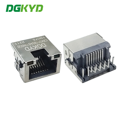 DGKYDCB431188AB7WA6DB1075 4.3 Sink Board Connector RJ45 Socket With Lamp Package Shield SMT
