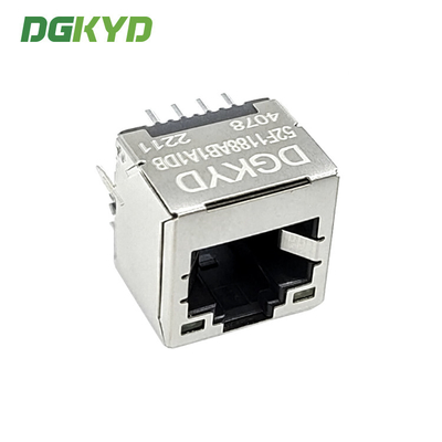 52F Single Port Network Socket 8P8C In-Line Connector With Light Without Transformer Modular Jack