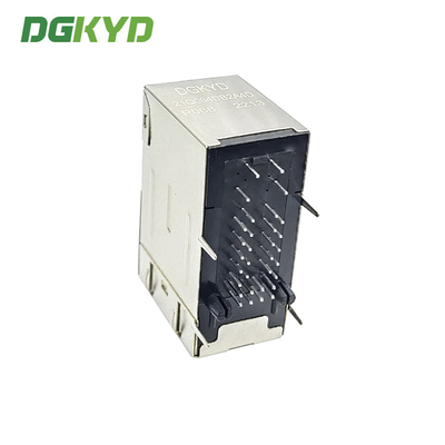 DGKYD21Q064DB2A4DP068 2X1 Multi-Port Socket Gigabit Ethernet Filter POE With Light And Shield RJ45 Connector