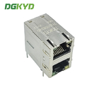 DGKYD21Q070DB2A4D068 1000 Base-T 2X1 Multiport RJ45 Connector With Magnetic Right Angle Ethernet Filter