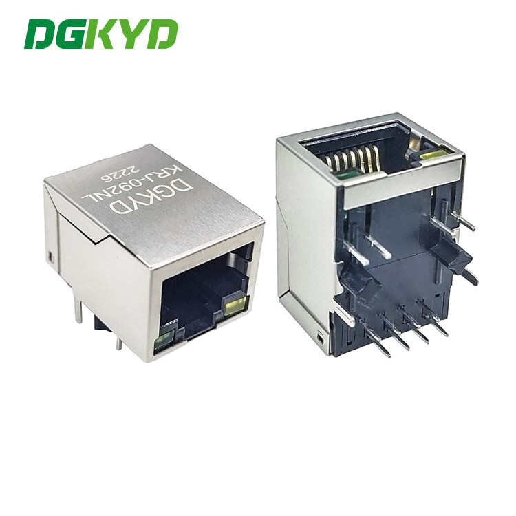 Single port Tab Down Shielded rj45 Cat5 Modular jack connector, 10/100 BASE lan connector