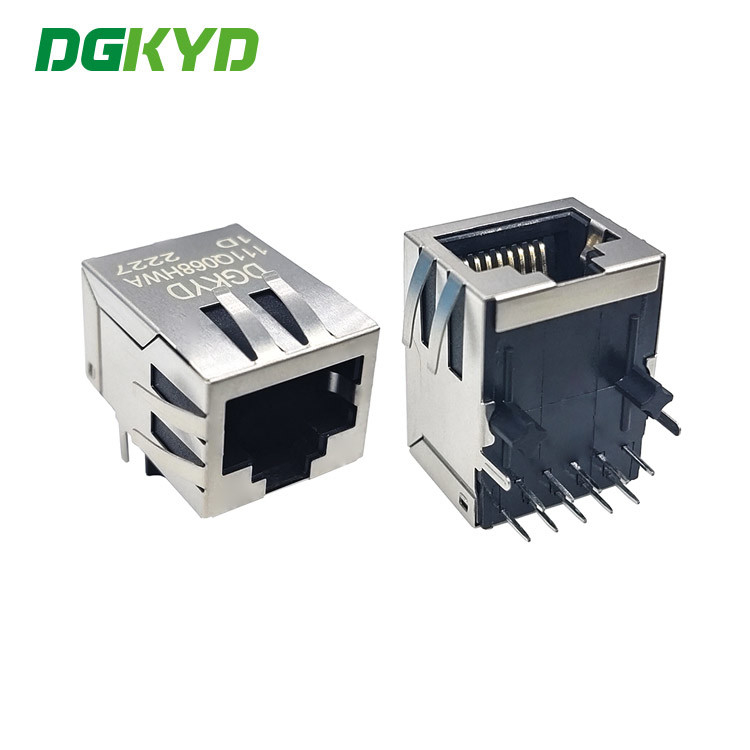 DGKYD111Q068HWA1D Gigabit Lightless Single Port Pcb Connector In-Line Network Socket Modular Jack RJ45