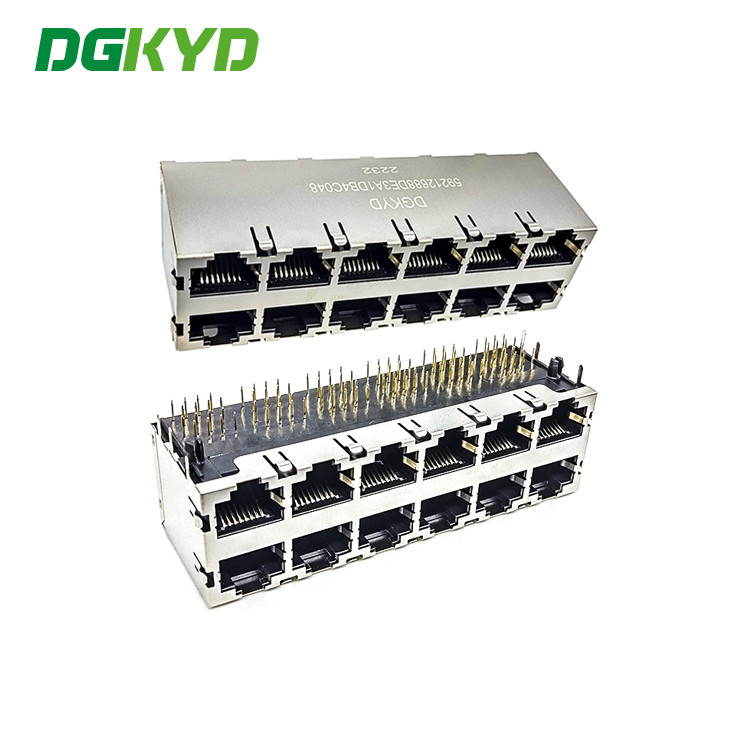 DGKYD59212688DE3A1DB4C048 Multi-Port RJ45 Stacked Ethernet Socket 2X6